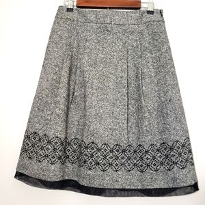 LOFT  grey wool skirt with embellishments in size 6
